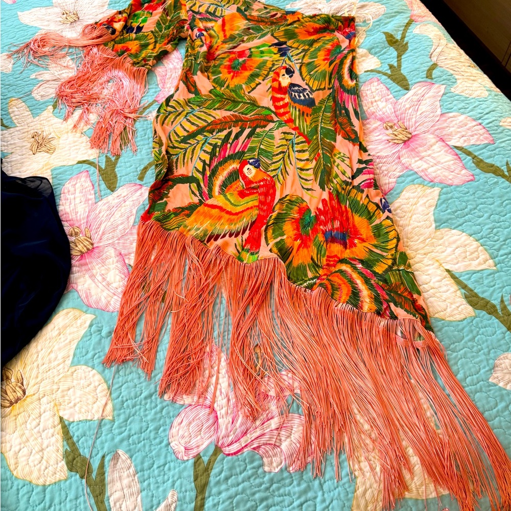 One shoulder fringe dress midi dress